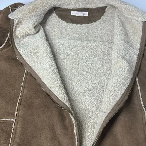 Men's Aeropostale Tan Zipper Front Lined Coat Size L - Picture 8 of 16